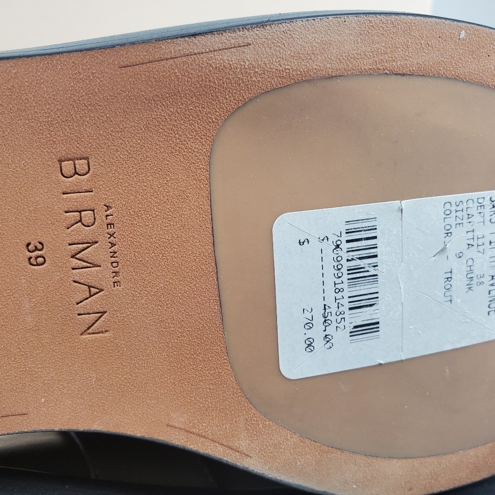 NWT$450 ALEXANDRE BIRMAN Clarita Chunky Leather Loafers In Trout color Sz 39 (9) - Picture 14 of 16